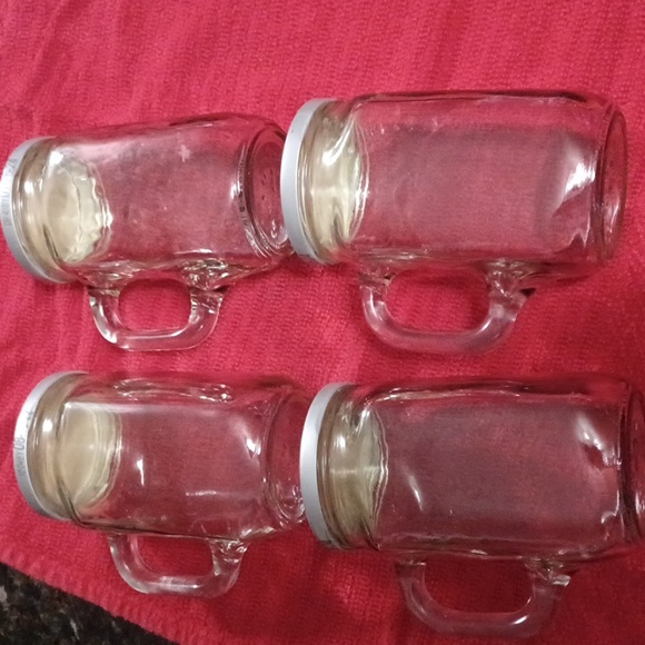 4- 18 oz glass jars with handles - Picture 4 of 6